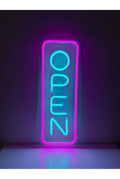Magnetfoto OPEN Yazılı Neon LED Işıklı Tabela 30x15 cm – Mağaza, Kafe ve Ofis İçin Dekoratif Işık ürün görseli 1