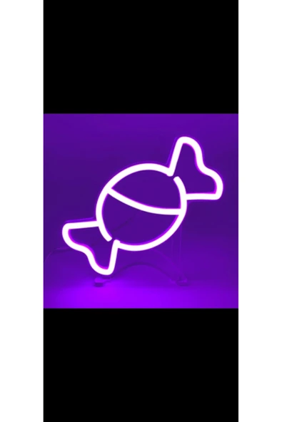 Magnetfoto Şeker Mini Neon Lamba 20x20 cm – Dekoratif LED Neon Işıklı Gece Lambası ürün görseli 1