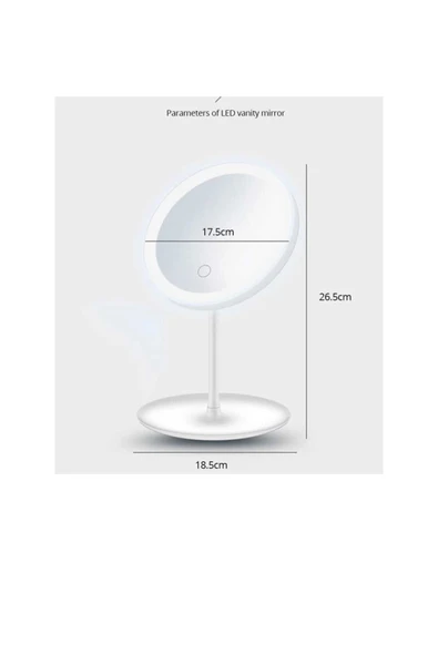 KAVEH Led Işıklı Dokunmatik Makyaj Aynası Pembe 3 Kademeli Işık Ayarı , 360° Döner Başlık - Resim 6