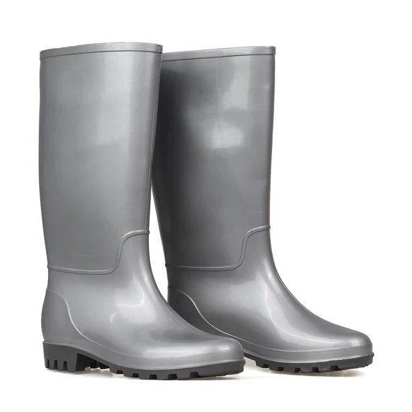 Kadın Gümüş Uzun Yağmur Çizmesi, Su Geçirmez PVC, Kaymaz Taban, Günlük Outdoor Kullanım ürün görseli 1