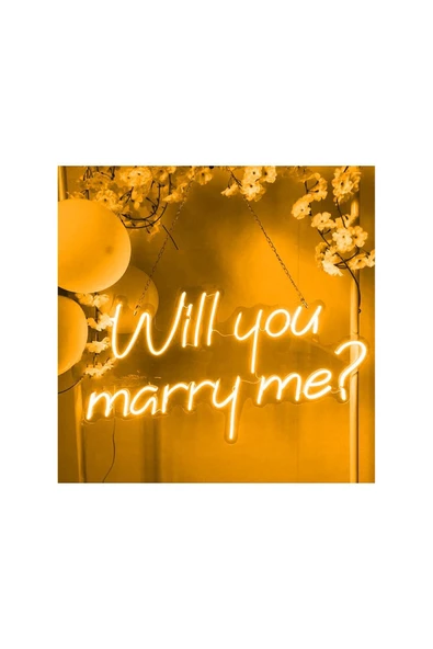 Magnetfoto Will you marry me? Yazılı neon tabela 60 cm ürün görseli 1