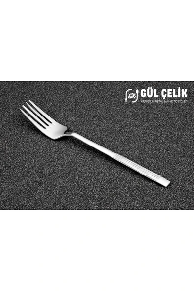 Gül Çelik Çatal Kaşık Seti 30 Parça 6 Kişilik Hasır Model 18/0 Kalite - Resim 4