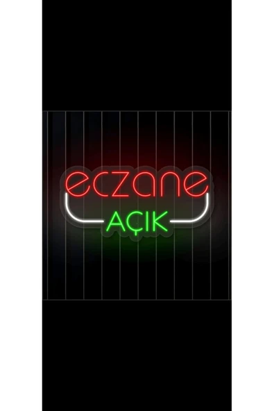 Magnetfoto Eczane Açık yazılı neon tabela 40x30 cm ürün görseli 1