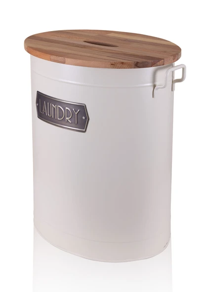 The Mia Çamaşır Sepeti 54X43x35 cm - Krem - Resim 2