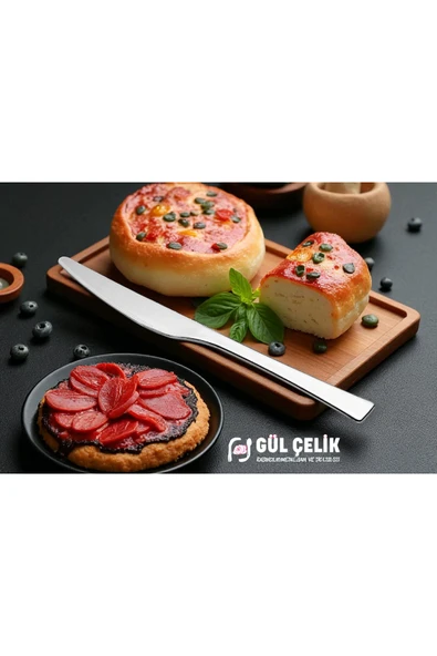 Gül Çelik Yemek Bıçağı 12 Parça 12 Kişilik 18/0 Kalite 3 MM Kalınlık - Resim 4