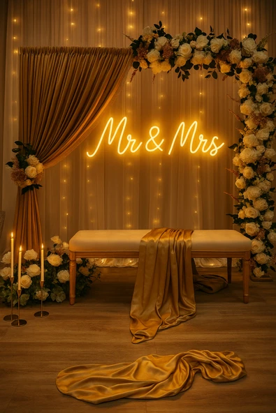 Magnetfoto Mr & Mrs Söz Ve Nişan İçin Ne Tabela 50 Cm - Resim 2