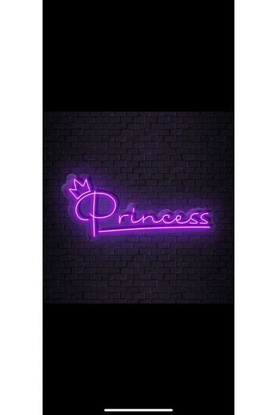 Magnetfoto Princess” Yazılı LED Neon 50x20 | Pleksi Tabanlı Dekoratif Neon Tabela ürün görseli 1