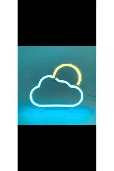 Magnetfoto Bulut Güneş Mini Neon Lamba 20x20 cm – Dekoratif LED Işıklı Gece Lambası ürün görseli 1