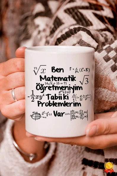 Kupaland Matematik Öğretmeni Öğretmenler Günü Hediyesi Beyaz Kupa Bardak ürün görseli 1