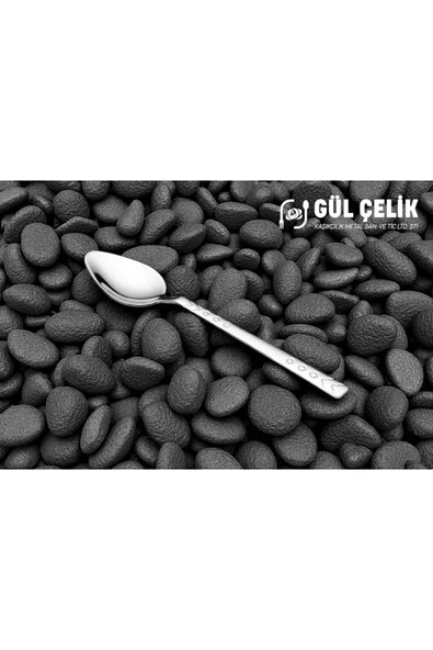 Gül Çelik Gül-Çelik Çatal Kaşık Seti 30 Parça 6 Kişilik Boncuk 18/0 Kalite - Resim 7