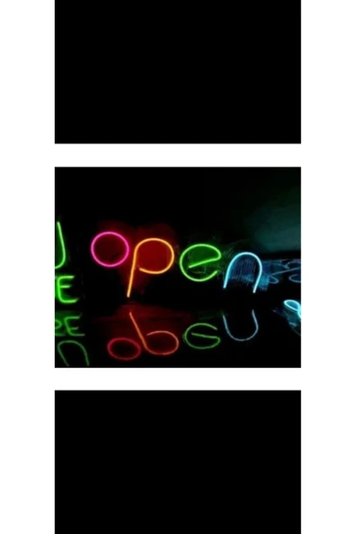 Magnetfoto OPEN yazılı mini neon 30 x 15 cm ürün görseli 1