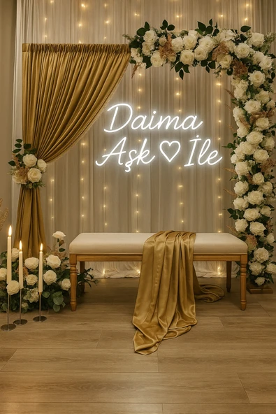 Magnetfoto Daima Aşk İle Yazılı Neon Tabela Söz Nişan 50 Cm ürün görseli 1