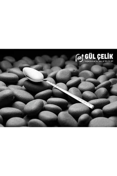 Gül Çelik Gül-Çelik Çatal Kaşık Seti 30 Parça 6 Kişilik Boncuk 18/0 Kalite - Resim 5