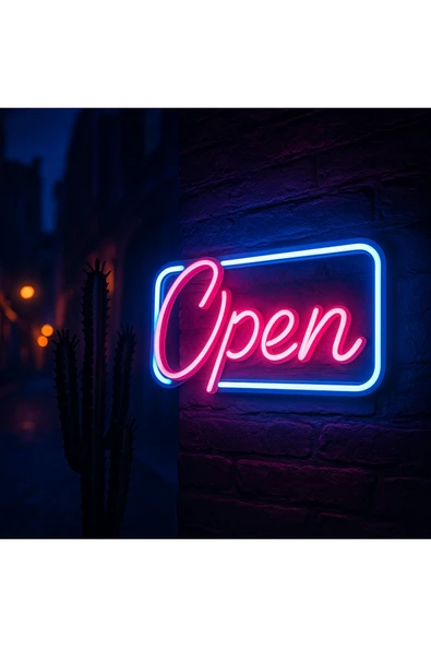 Magnetfoto open neon tabela 30x15 cm ürün görseli 1