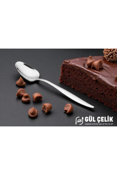 Gül Çelik Çatal Kaşık Seti 30 Parça 6 Kişilik Sivri Model 18/0 Kalite - Resim 5