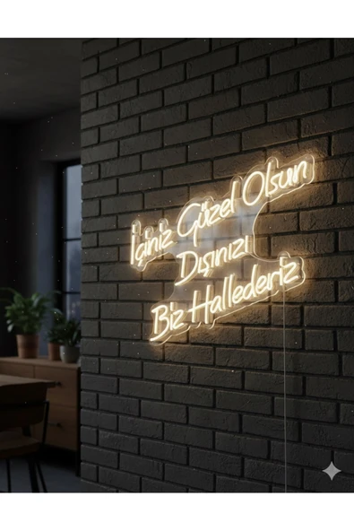 Magnetfoto “İçiniz Güzel Olsun Dışınızı Biz Hallederiz" Özel Tasarım Neon Tabela ürün görseli 1