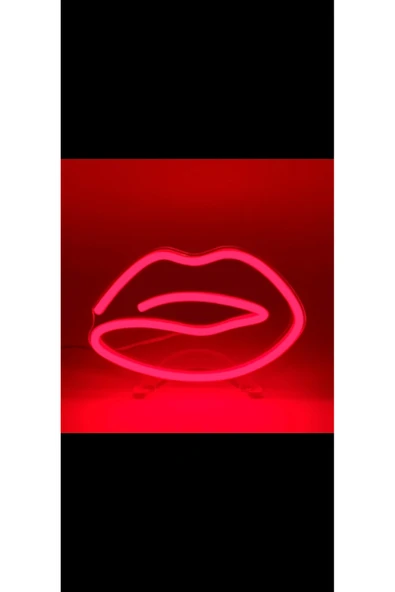 Magnetfoto Dudak Mini Neon Lamba 20x20 cm – Dekoratif LED Neon Işıklı Gece Lambası ürün görseli 1