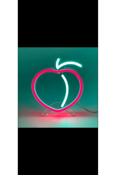 Magnetfoto Şeftali Mini Neon Lamba 20x20 cm – Dekoratif LED Neon Işıklı Gece Lambası ürün görseli 1