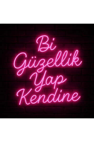 Magnetfoto ‘Bi Güzellik Yap Kendine’ pembe Neon tabela 55x45 ürün görseli 1