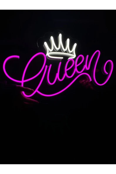 Magnetfoto “Queen” Yazılı LED Neon 50x30| Dekoratif Neon Tabela ürün görseli 1