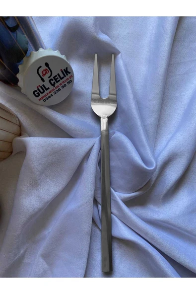 Gül Çelik 6'Lı Servis Seti Kepçe Kevir Kaşık Spatula Çatal Maşa 18/0 Kalite - Resim 6