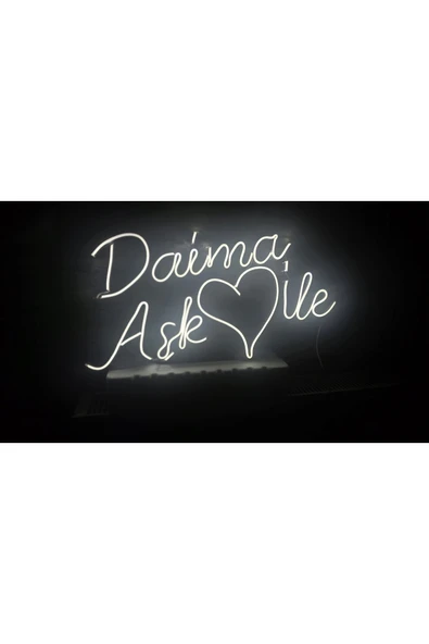 En Güzel Günde Daima Aşk Ile Neon Tabela - Resim 2