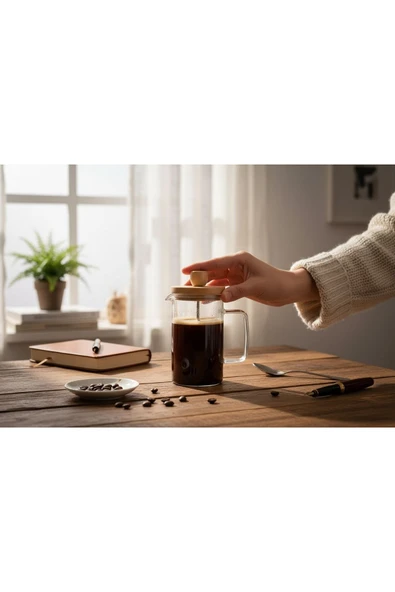 Gül Çelik Gül Çelik Home 350 ML Borosilikat Isıya Dayanıklı Cam French Press ürün görseli 1