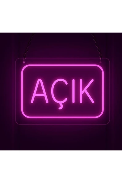 yadineonart AÇIK yazılı neon tabela 20x25 cm ürün görseli 1