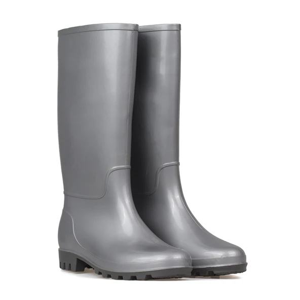 Kadın Gümüş Uzun Yağmur Çizmesi, Su Geçirmez PVC, Kaymaz Taban, Günlük Outdoor Kullanım - Resim 6