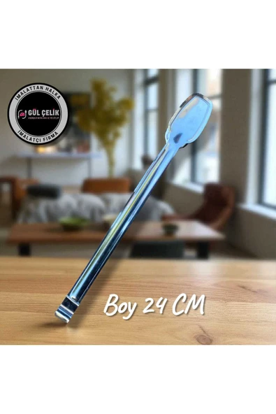 Gül Çelik 6'Lı Servis Seti Kepçe Kevir Kaşık Spatula Çatal Maşa 18/0 Kalite - Resim 2