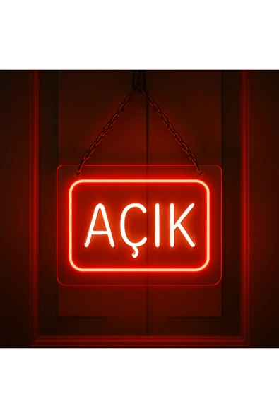 Magnetfoto Neon led tabela ‘Açık’ yazısı - Resim 2