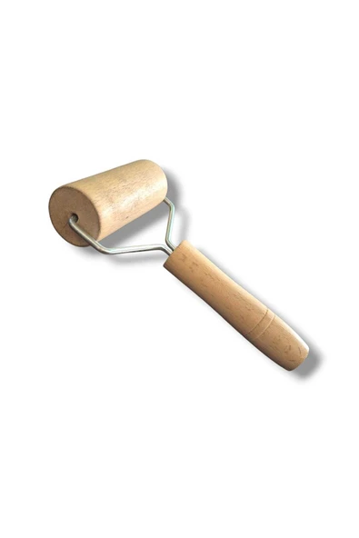 Gül Çelik Ahşap Saplı Rulo Hamur Açıcı Merdane Pürüzsüz Oklava Pizza Börek Açma Silindir - Resim 4