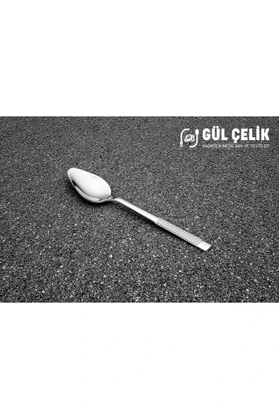 Gül Çelik Çatal Kaşık Seti 30 Parça 6 Kişilik Hasır Model 18/0 Kalite - Resim 7