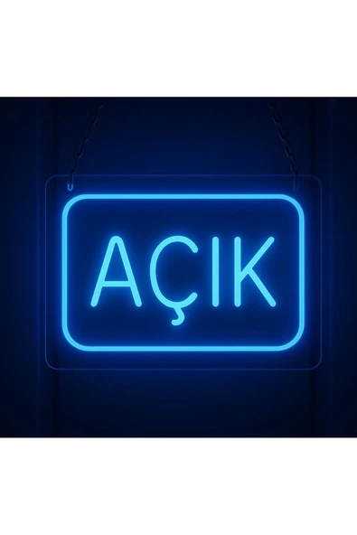 yadineonart AÇIK yazılı neon tabela 20x25 cm ürün görseli 1