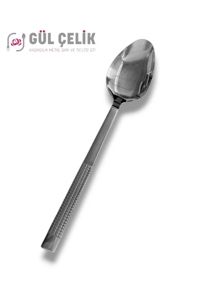 Gül Çelik 30 Parça 6 Kişilik Çatal Kaşık Seti Hasır Model Kutulu 18/0 Kalite - Resim 4