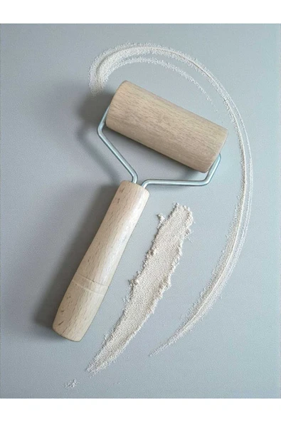 Gül Çelik Ahşap Saplı Rulo Hamur Açıcı Merdane Pürüzsüz Oklava Pizza Börek Açma Silindir - Resim 2