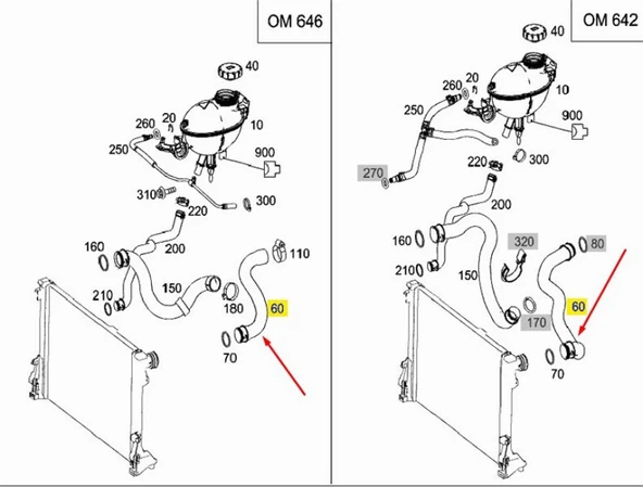Mercedes Radyator Hortumu Ust Sol C-Class W204 07>09 S204 07>09 - Ucpa 10h12848 ürün görseli 1