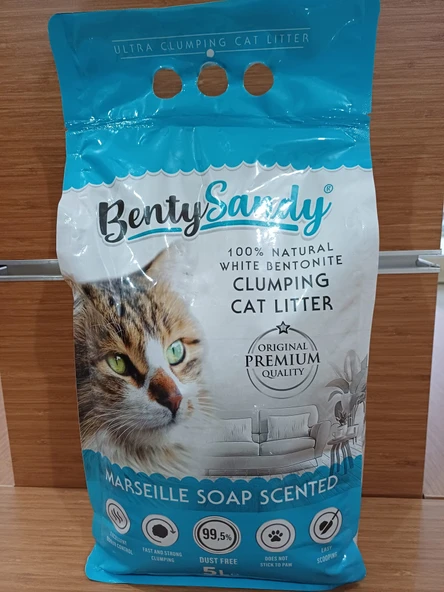 BentySandy Topaklanan Süper Beyaz Bentonit KEDİ KUMU ürün görseli 1