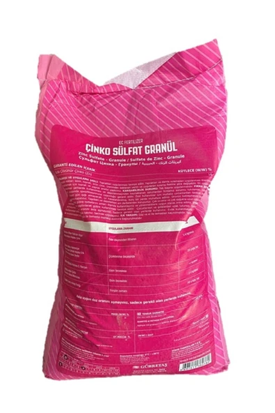 Çinko Sülfat İçerikli Bahçe Meyve Sebze Bitki Besini Granül Çinko Tuzu Gübresi 25 kg - Resim 2