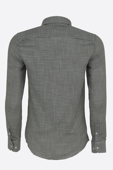 Yeşil Kaz Ayağı Desenli Gömlek - Wessi - Resim 5