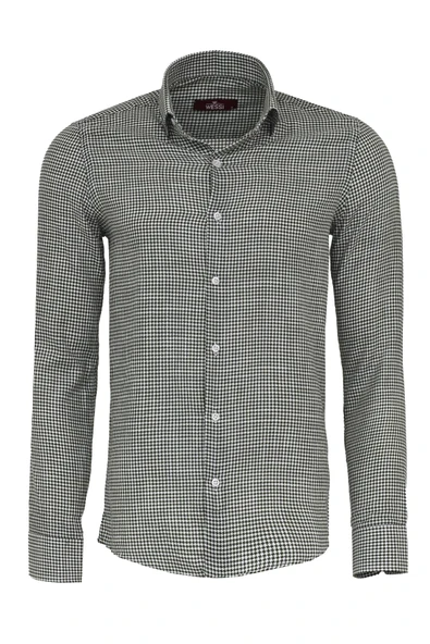 Yeşil Kaz Ayağı Desenli Gömlek - Wessi ürün görseli 1