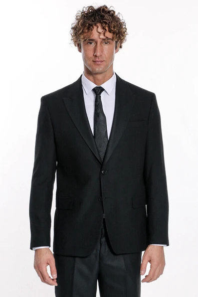 Desensiz Slim Fit Spor Siyah Erkek Ceket - Wessi - Resim 6