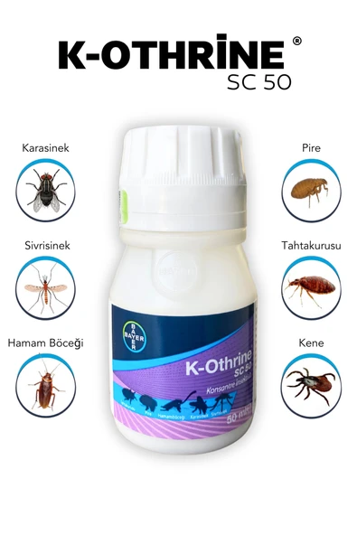 K-Othrine® SC 50 50ml Selim Tarım Sinek-Hamamböceği-Pire-Tahtakurusu-Kene İlacı ürün görseli 1