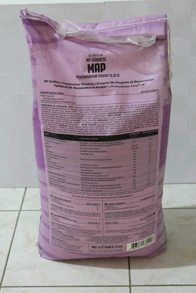 Yüksek Fosfor Içeren Toz Gübre Monoamonyum Fosfat 12-61-0 Map - 25 Kg - Resim 3