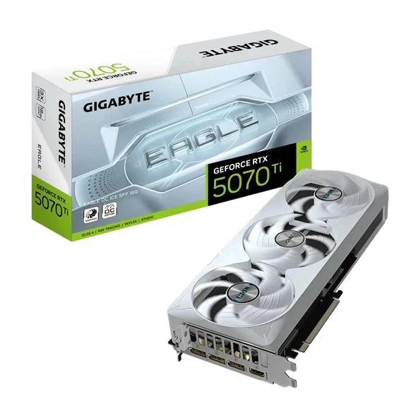 GIGABYTE GeForce RTX5070Ti EAGLEOCICE SFF 6G GDDR7DLSS4 256 Bit Ekran Kartı GV-N507TEAGLEOC ICE-16GD ürün görseli 1