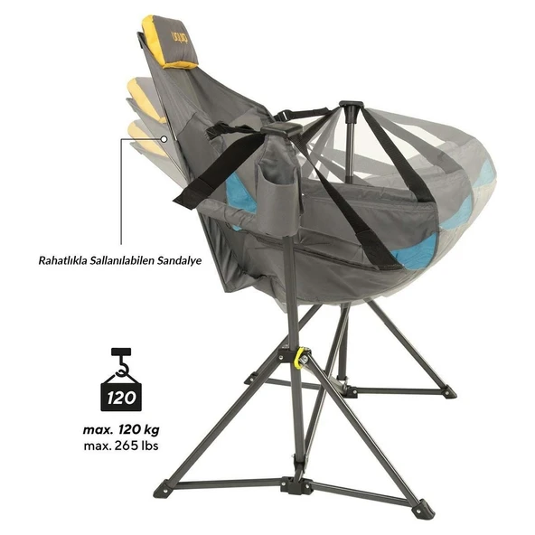 Uquip Rocky 2.0 Salıncak Olabilen Kamp ve Doğa Sandalyesi - Resim 5