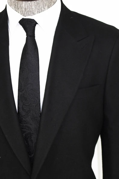 Desensiz Slim Fit Spor Siyah Erkek Ceket - Wessi - Resim 2