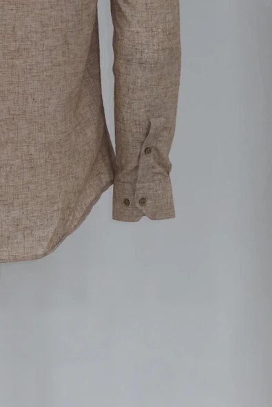 Slim Fit Kahverengi Desenli Gömlek - Wessi - Resim 4