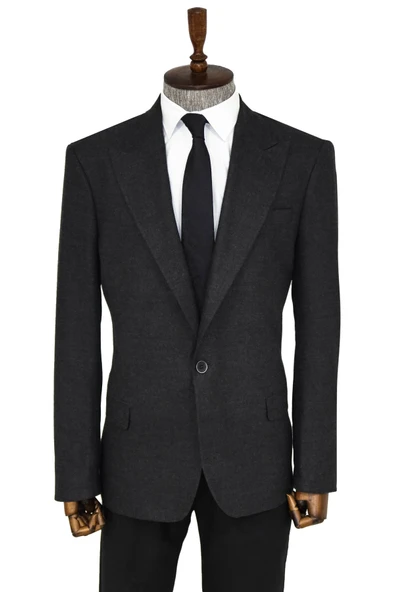 Desensiz Slim Fit Spor Füme Erkek Ceket - Wessi ürün görseli 1