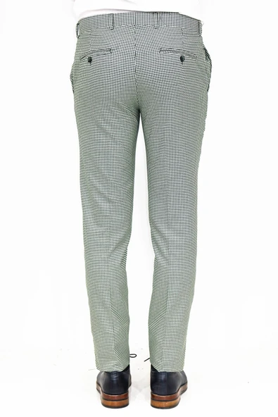 Kazayağı Desenli Açık Yeşil Erkek Pantolon - Wessi - Resim 5